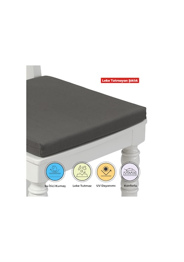 Xpermate 4'lü Sandalye Minderi Su İtici Kumaş 40 x 40 CM Antrasit