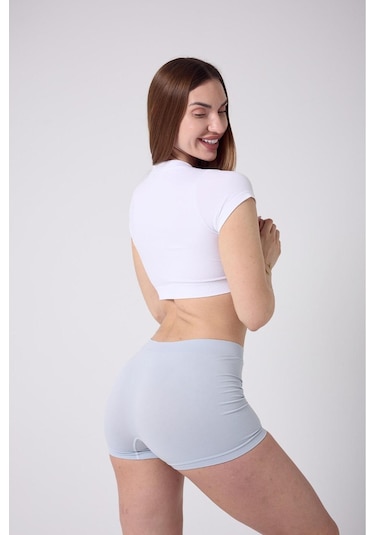 Moncorno Model Popo İnceltici İz Yapmayan Seamles Boxer Korse Açık Mavi Renk Açık Mavi