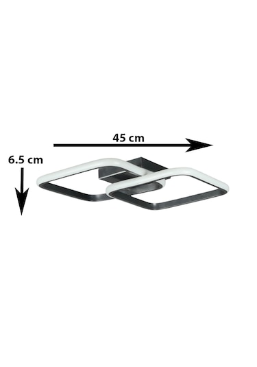 Kira Gri Renk Salon - Mutfak - Hol Beyaz Led 2 Li Avize Gri