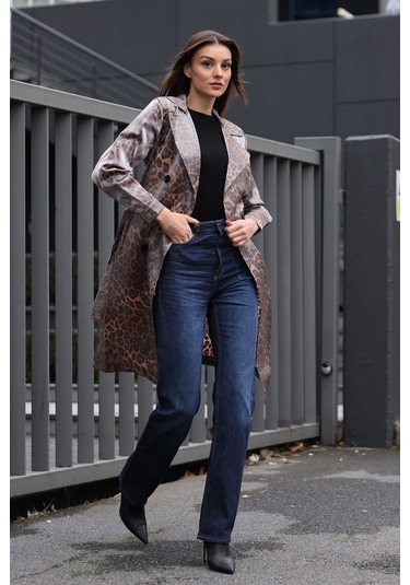 Bigdart 5853 Kruvaze Yaka Trençkot - M. Taba 001