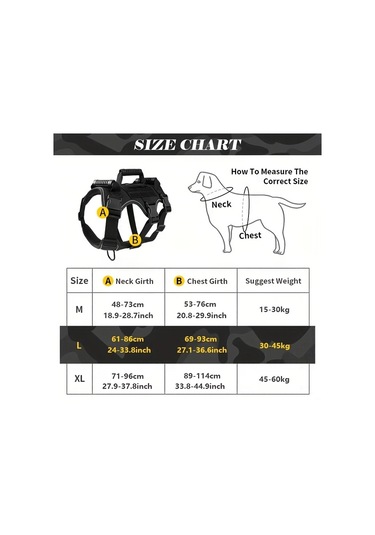 Honeybeeshop Dayanıklı Köpek Taktik Tasması Army Green Xl Rahat Göğüs Kayışı Ayarlanabilir Eğitim Donanımı Altın