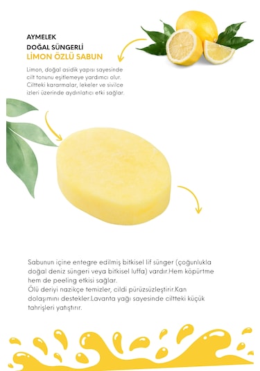 Limon Özlü Süngerli Doğal Güzellik Sabunu Yeni   Etkili