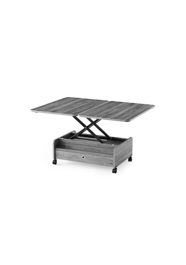 Zerenland 104 Akıllı Sehpa Çift Çekmeceli 3 Kademeli 6 Farklı Fonksiyonlu Sihirli Sehpa Ceviz