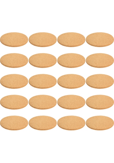 İçecekler İçin 20 Paket Mantar Bardak Altlığı, Emici Isıya Dayanıklı Tekrar Kullanılabilir Ahşap
