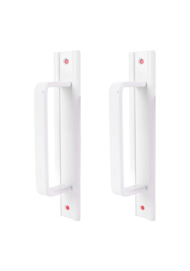 Vkemall Alüminyum Çelik Pencere Dolap Kaydırma Kapı Kolu, Delme Yok Kurulum, Modern Basit Tasarım, Beyaz, 2 Adet Beyaz