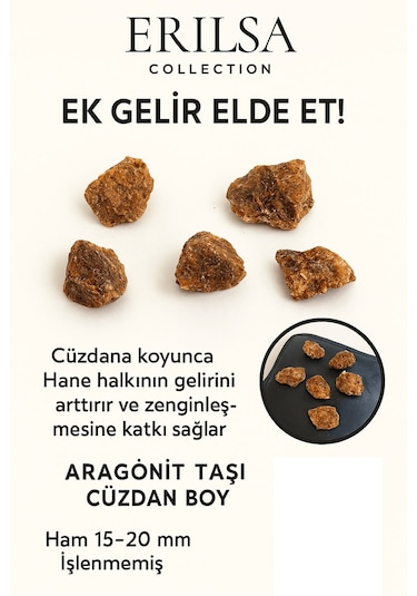 Sertifikalı Cüzdan Boy Aragonit Taşı Kütle Topraklayıcı