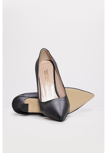 Hakiki Deri Kadın İnce Topuk Ayakkabı 215za2418 Siyah