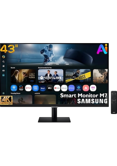 Samsung M7 M70F 43 4K 60Hz ( USB+ HDMI+WİFİ+Bluetooth) Yapay Zeka Destekli Akıllı Smart Monitör LS43FM700UUXUF