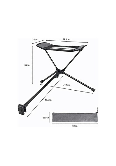 Bloomnest Taşınabilir Katlanır Kamp Sandalyesi Seti, Koyu Gri, Ayak Dayanağı Ve Salıncak İçerikli Koyu Gri