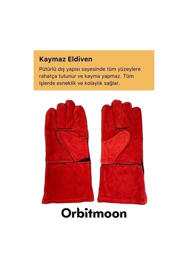 Premium Ürün Kaynak Yangın İçin Yanmaz Su Geçirmez Isıya Dayanıklı Eldiven Çok Amaçlı Deri Eldiven