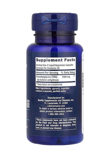 Tmg, 1.000 Mg, 60 Vejetaryen Kapsül Kapsül Başına 500 Mg