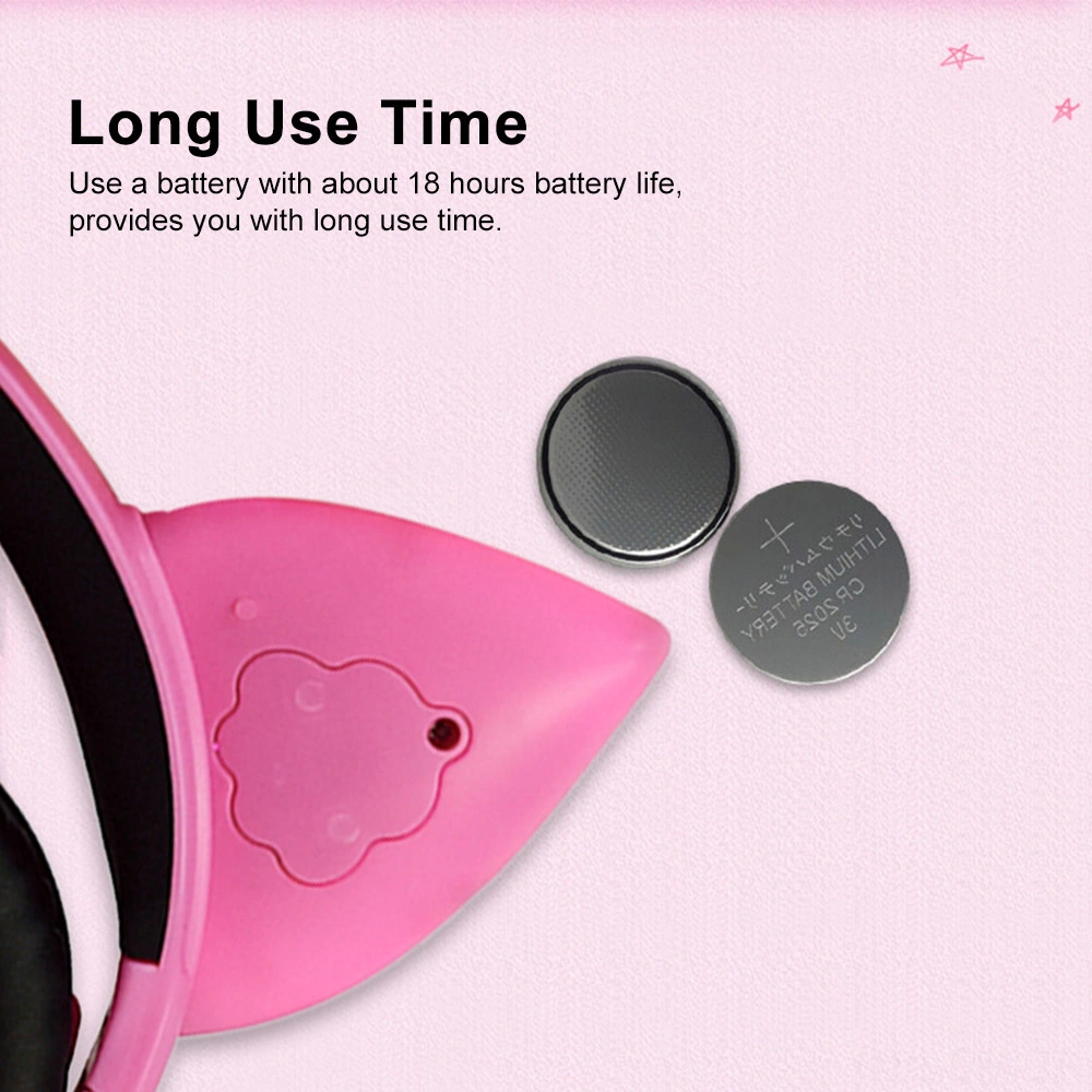 Moveevo Lx-x109 Pembe Tilki Kulaklı Kablolu Kulaklık, Işıklı Fonksiyon, 3.5mm Bağlantı, Ayarlanabilir Ve Katlanabilir, Cep Telefonu, Tablet, Bilgisayar Uyumlu Diğer