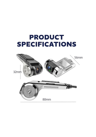 Hd Dash Cam Arabası Usb Adas Dvr Çift Lensli Kamera Videosu Android Için Özel Single Lens None