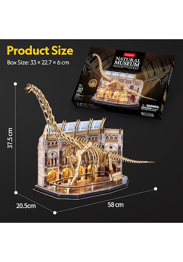 Natural Museum - Brachiosaurus 3d Puzzle Led Işıklı L544h
