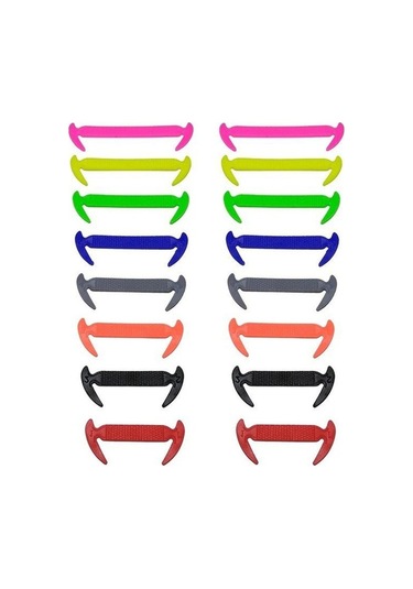 Trendooze Unisex Tüm Spor Silikon Moda Kravat Koşu Kayış Kadın Hiçbir Fit Erkek Elastik Dantel Beyaz Ayakkabılar Ayakkabı Ayakabı Atletik Adet/takım 16 Xw Beyaz