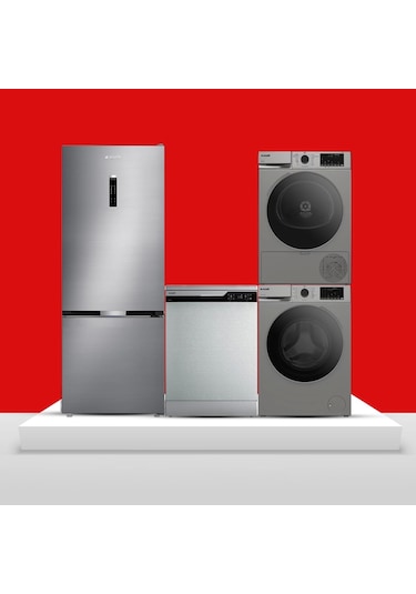 Arçelik Buzdolabı 270475 EI - Bulaşık 6444OKI - Çamaşır 9120DMXS - Kurutma 900KMXS 4'lü Set