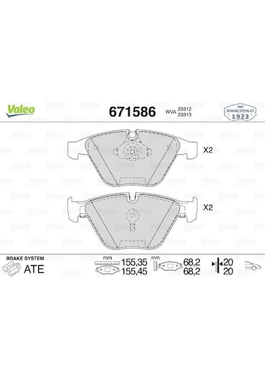 Valeo Fren Balatası On Bmw E60 E65 E90 E92 E93 E84 IS00-VALEO 671586