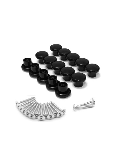 Smikov Mobilya İçin Evrensel Düğme Tipi Kulp 15 Adet 444211738 Siyah