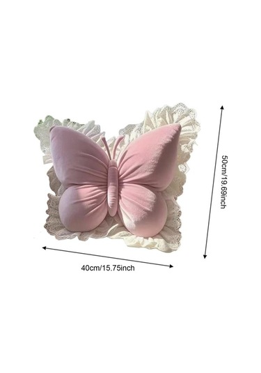 Fastbuy Suntek Kelebek Şekilli Yastık, El Sanatları Kanepe Minderi, İç Pembe Pembe