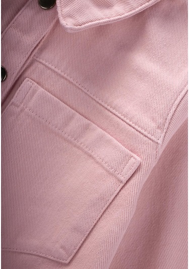 Boyalı Gabardin Elbise 2-7 Yaş Pembe Pembe