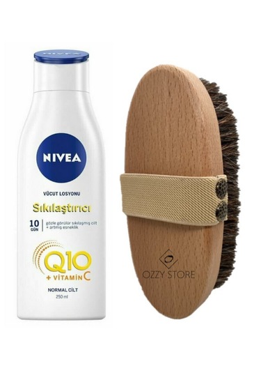 Nivea Sıkılaştırıcı Vücut Losyonu 250 ML + Doğal At Kılı Banyo Fırçası
