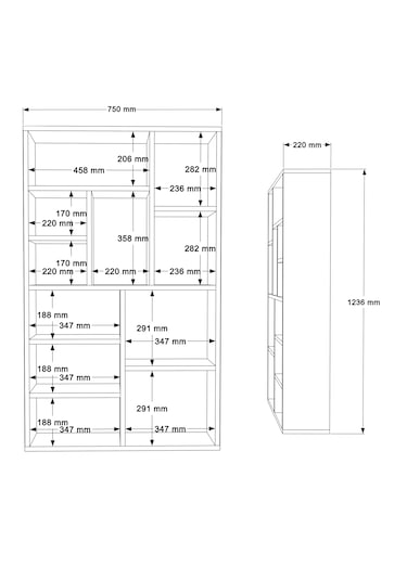 Robin Home Oscar Kitaplık 124cm Sepet-antrasit