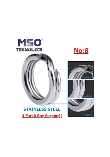 MSO Olta Balıkçılık Paslanmaz Çelik Ultra Güçlü Split Ring