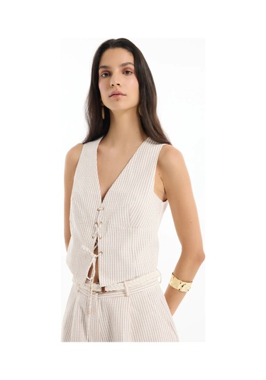 Quzu Yylk00402 Yelek Kahverengi Kahverengi