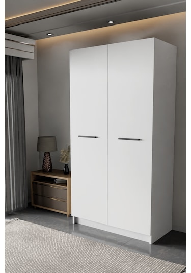 - Ladik - Beyaz Çift Kapaklı Gardırop 180-90-45 Cm Beyaz - Ladik - Beyaz Çift Kapaklı Gardırop 180-90-45 Cm Beyaz