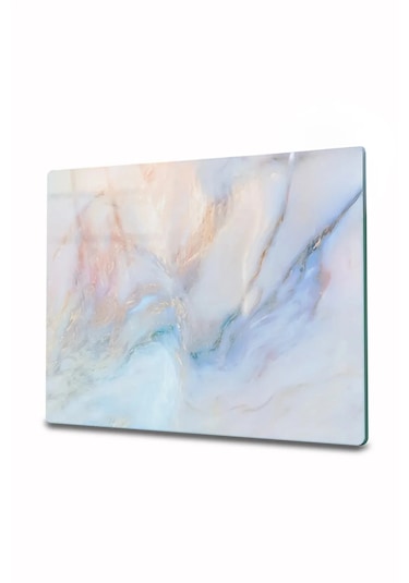 Cam Kesme Tahtası, Kesme Tablası Kenarları Oval, Antibakteriyal, Sunum Tahtası Pembe Açık Pembe