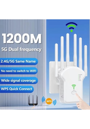 Sones Urant U13 1200mbps 2.4g/5g Çift Bant Wifi Tekrarlayıcı Sinyal Amplifikatörü Ab Fişi Beyaz