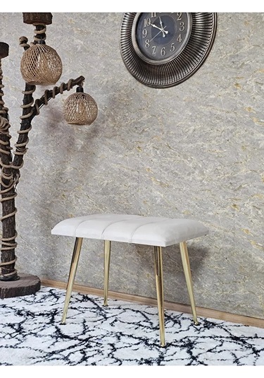 Gold Sivriltme Ayaklı 60 Cm Puf Bench - Puf - Bench - Oturak - Mu Çok Renkli