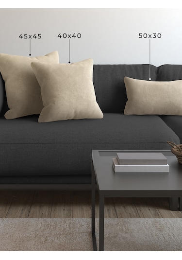 Br Demor Home Soft Series Ay Taşı Beji Kırlent, Yastık Kılıfı Ay Taşı Beji