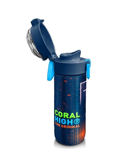 Coral High Kids Turuncu Lacivert Basketbol Desenli Pipetli Ve Direkt İçim Çelik Termos 500 Ml 31967 Turuncu
