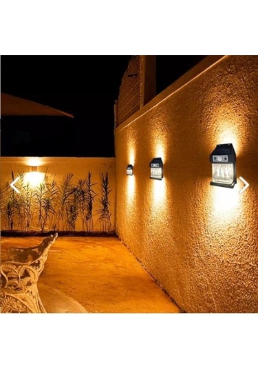Büro Ev Ofis Bahçe Aydınlatması İçin Solar Güneş Enerji Şarjlı Hareket Sensörlü Duvar Lambası Açık Gri
