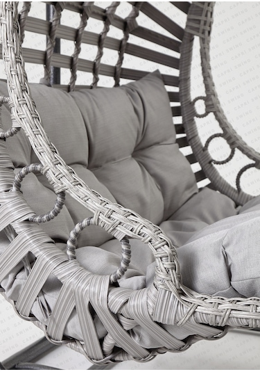 Gardenya Bahçe Capri Swing Bodrum Double Rattan Bahçe Ve Balkon Salıncağı Gri