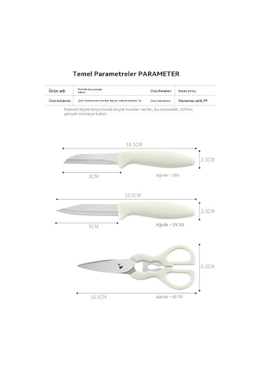 Jian Fan Modern Şık Tasarımlı 420 Paslanmaz Çelik Mutfak Araçları 5'li Set Yeşil Yeşil