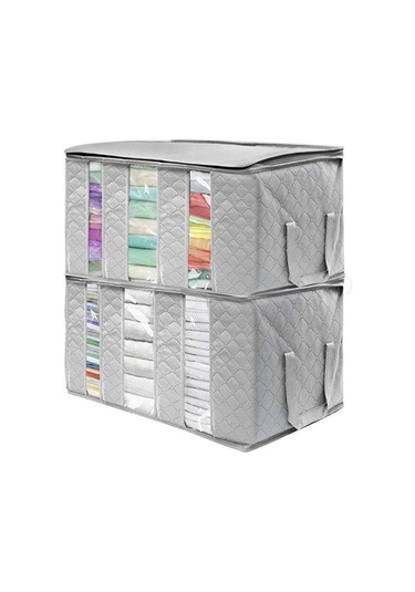 Gri 2 Adet/takım Saklama Torbaları Asılı Elbise Tutucu Çekmece Kutusu Dolap Organizatör Gri
