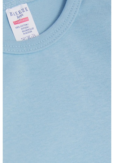Breeze Erkek Bebek Çıtçıtlı Body Basic 9 Ay-3 Yaş, Mavi-mavi Mavi
