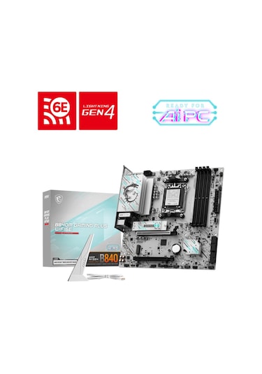 Msı B840m Gamıng Plus Wıfı6-e Ddr5 Amd B840 Am5 Soket Ddr5 Aaaa11msı0031
