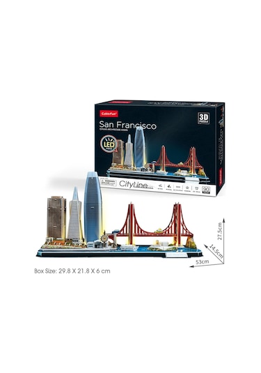 3d Puzzle San Francisco 3d Puzzle 90 Parça Led işıklı