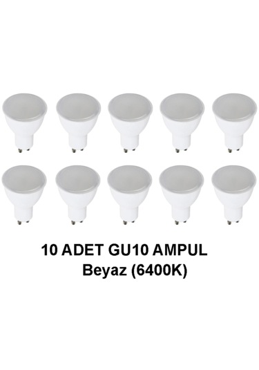 Gu10 Led Çanak Ampul Beyaz Par16 10 Adet