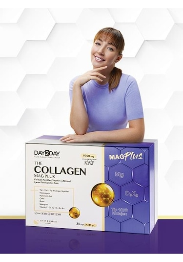 Day2Day Collagen Mag Plus Çilek Karpuz Aromalı 2 x 30 Saşe + Shaker