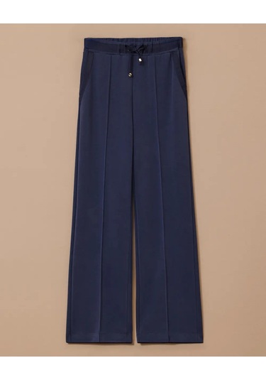 Bağcıklı Bol Paça Pantolon Scl Lacivert