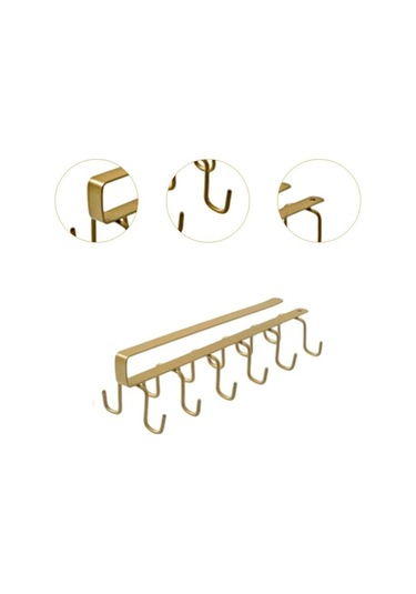 Trendooze Kabin Raf Kahve Kabası Tutucu, Altın Kemerli Askı Altı Altın