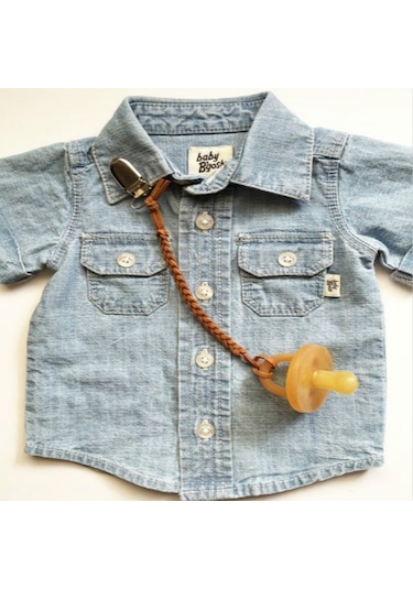 Sones 3 Adet Bebek Emzik Zinciri Deri Dokuma Anti-kopma Zinciri Sarı