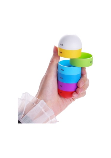 Haftalık Hap Organizatör 7 Gün Hap Kutusu Fincan Durumda Çok Renkli Diğer