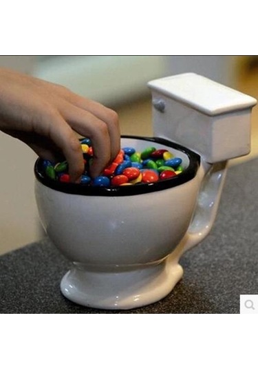 Tuvalet Seramik Kupa Kolu İle Kahve Çay Süt Dondurma Fincan Hediyeler İçin Komik Kupalar Beyaz