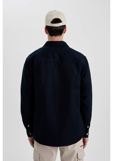 DeFacto Regular Fit Tensel Basic Düz Uzun Kollu Gömlek B3670AX24SPNV239