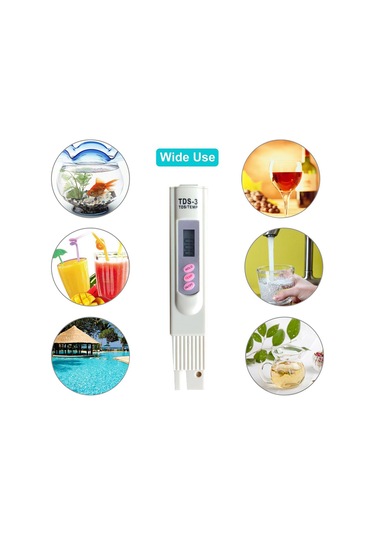 Konesam Su Kalitesi Testeri - Tds Kalem Cihazı, Doğru Ölçüm 1-9990ppm , Otomatik Kapatma, Su Arıtma Ve Laboratuvar Kullanıma Uygun Beyaz